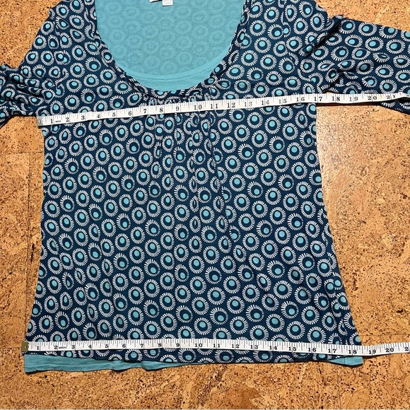 Boden Double Layer Tencel Blue Circle Print Top Sz 8 - Picture 12 of 14